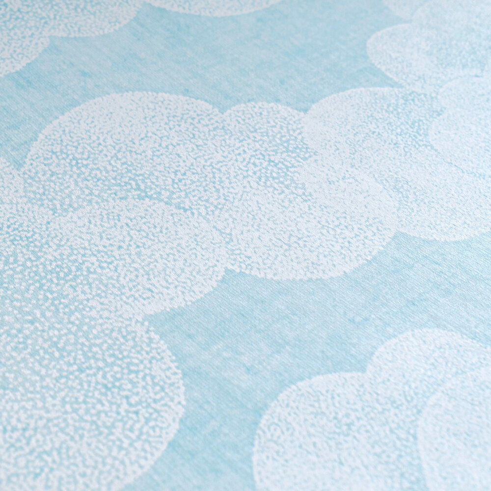             Kinderzimmer Vliestapete mit Wolkenmotiv – sanfte Himmelslandschaft für ein beruhigendes Raumwirkung – Blau, Weiß
        
