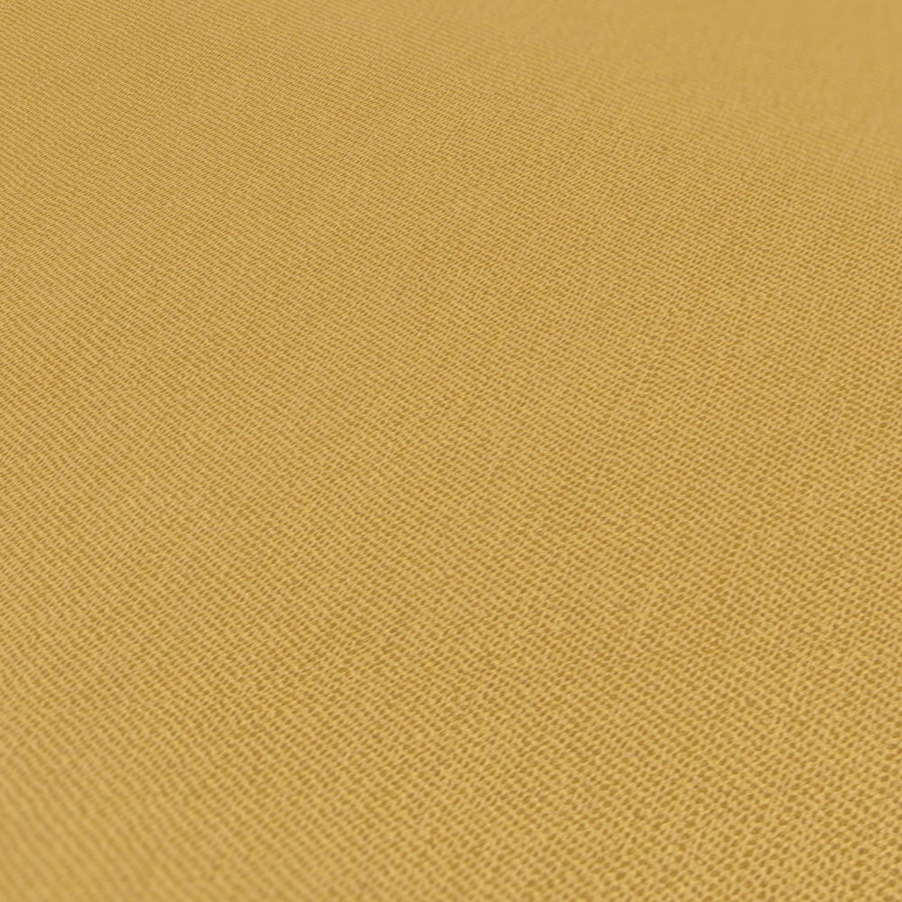             Leinenoptik Tapete Senfgelb uni & matte Textilstruktur – Gelb
        