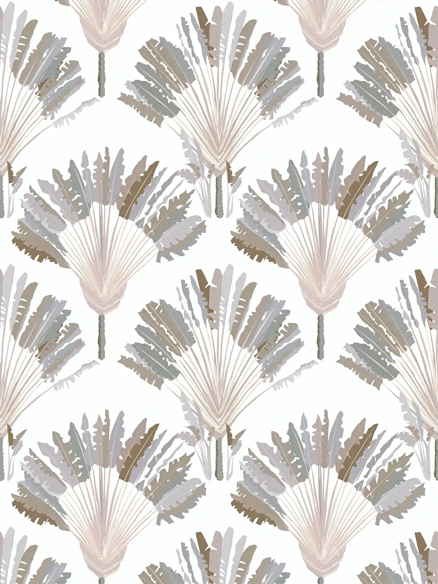         wallpaper grey beige with palm pattern & block design - grey, white, brown
    