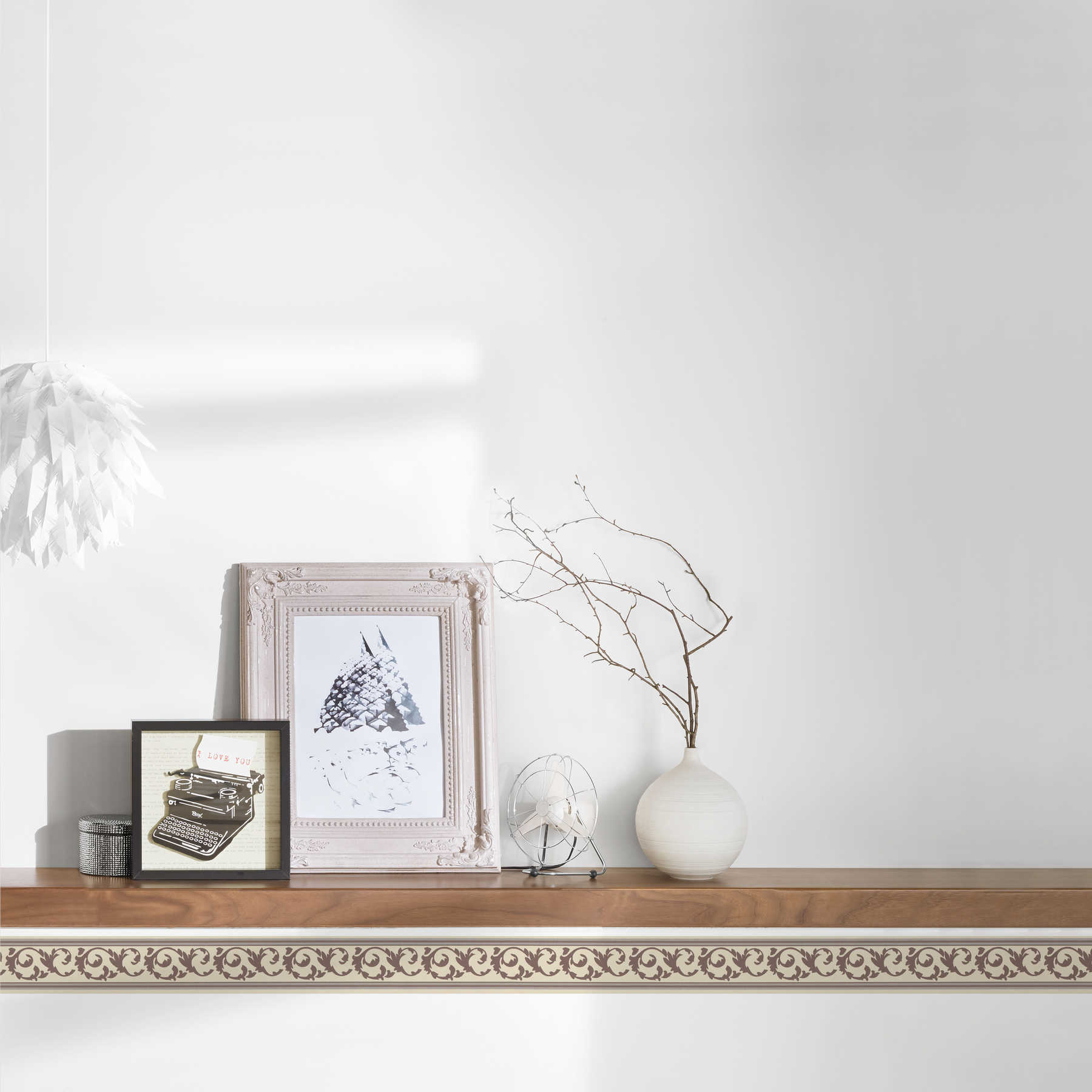             Rand met natuurlijk rankenpatroon - Bruin, Beige
        