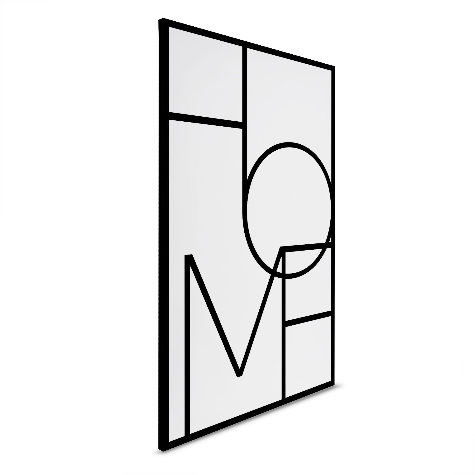         Tableau toile HOME - Tableau mural minimaliste noir et blanc - 30 x 45 cm - noir, blanc
    