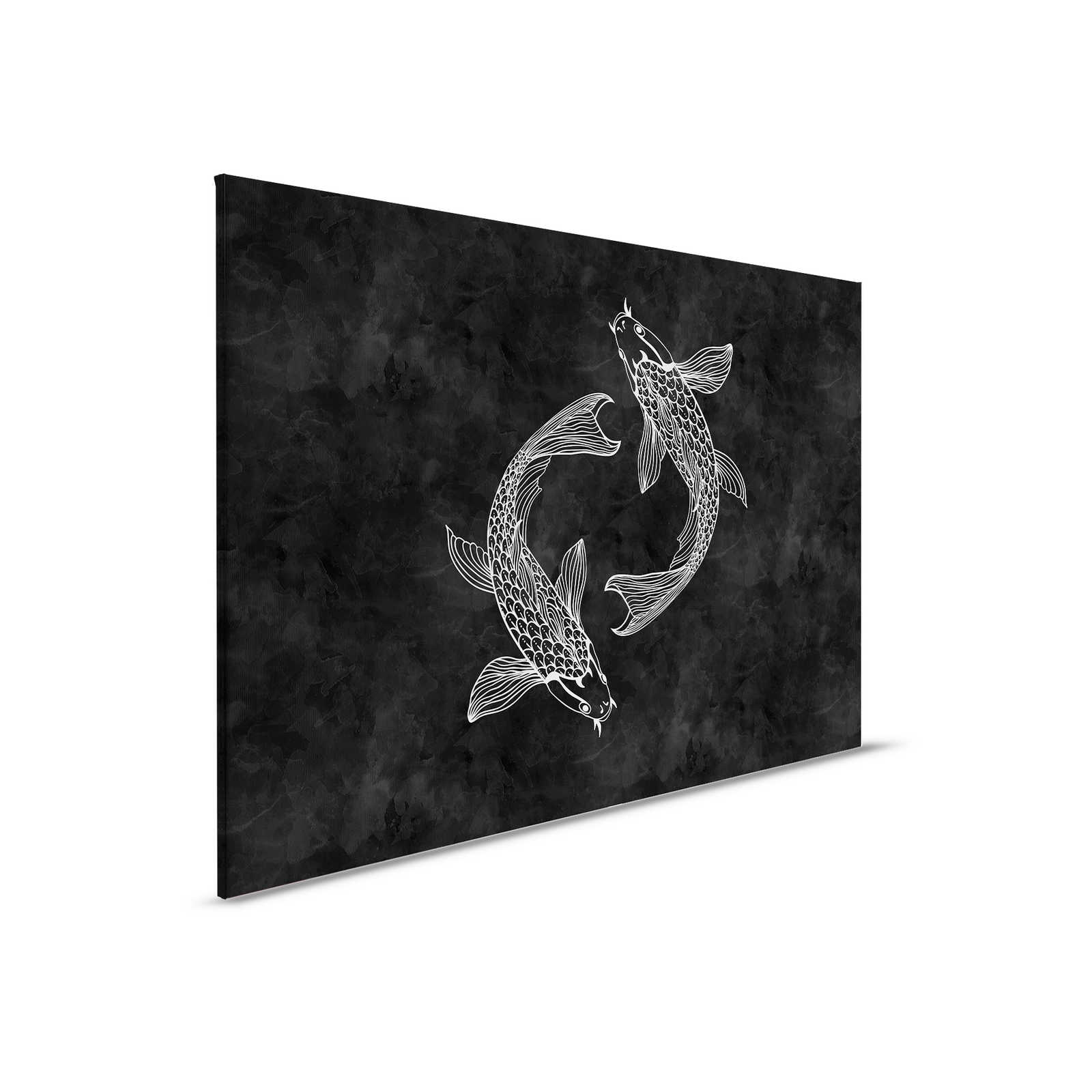         Koi Canvas Zwart Wit in Schoolbord-look - 0.90 m x 0.60 m
    