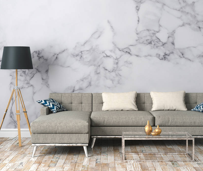             Fototapete mit Marmor-Optik – Weiß, Grau
        