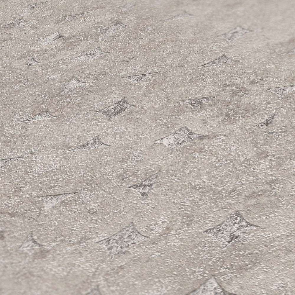             Tapete mit geometrischen Formen leicht glänzend – Beige, Braun
        