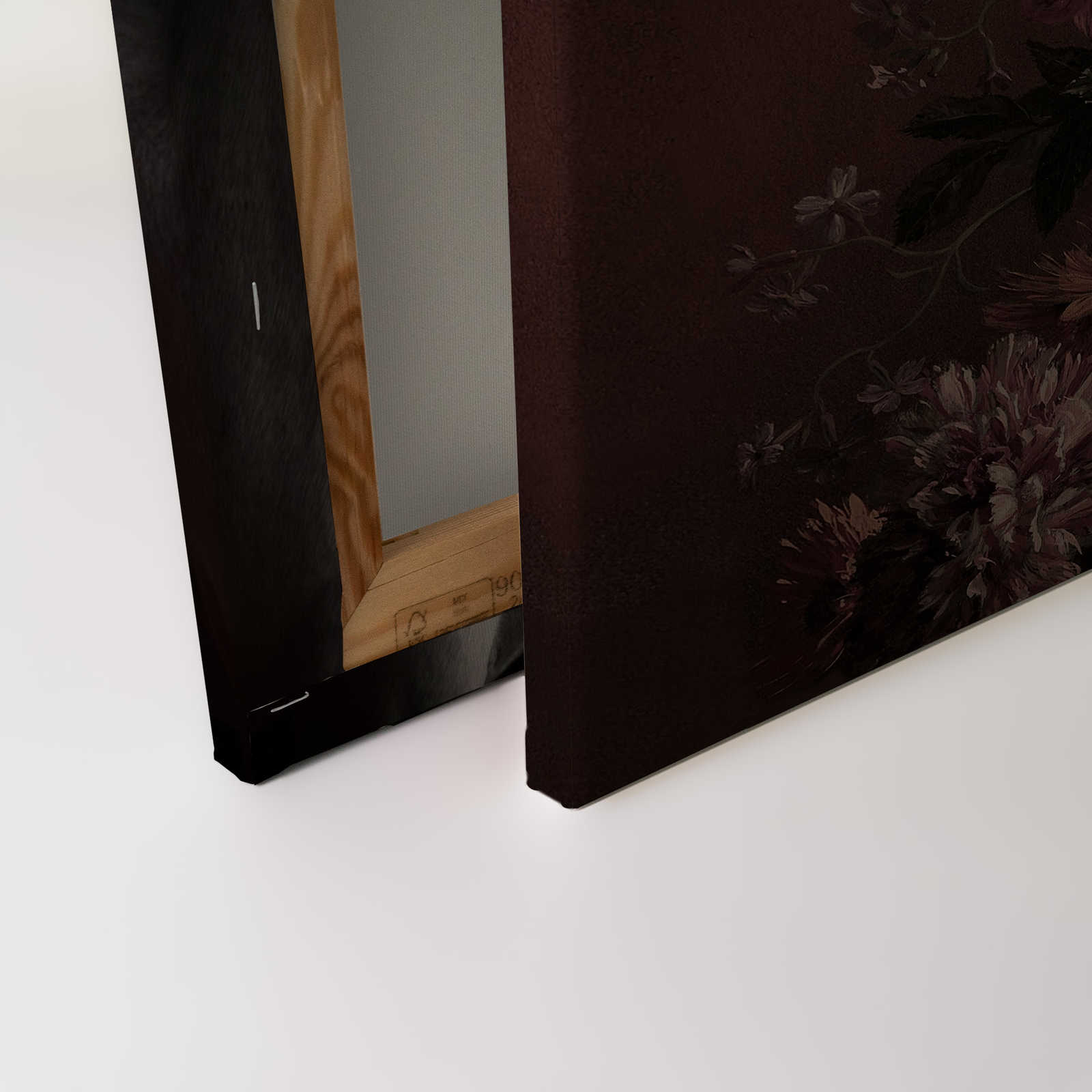             Leinwandbild Pferde Portrait mit Blumen – 0,90 m x 0,60 m
        