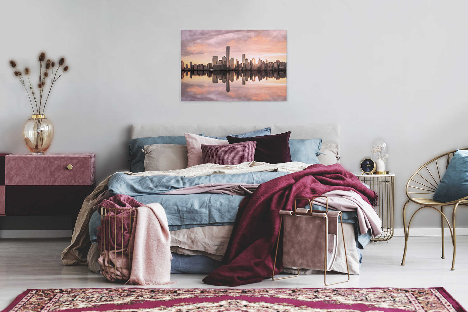 Leinwand New York Skyline am Abend – 0,90 m x 0,60 m