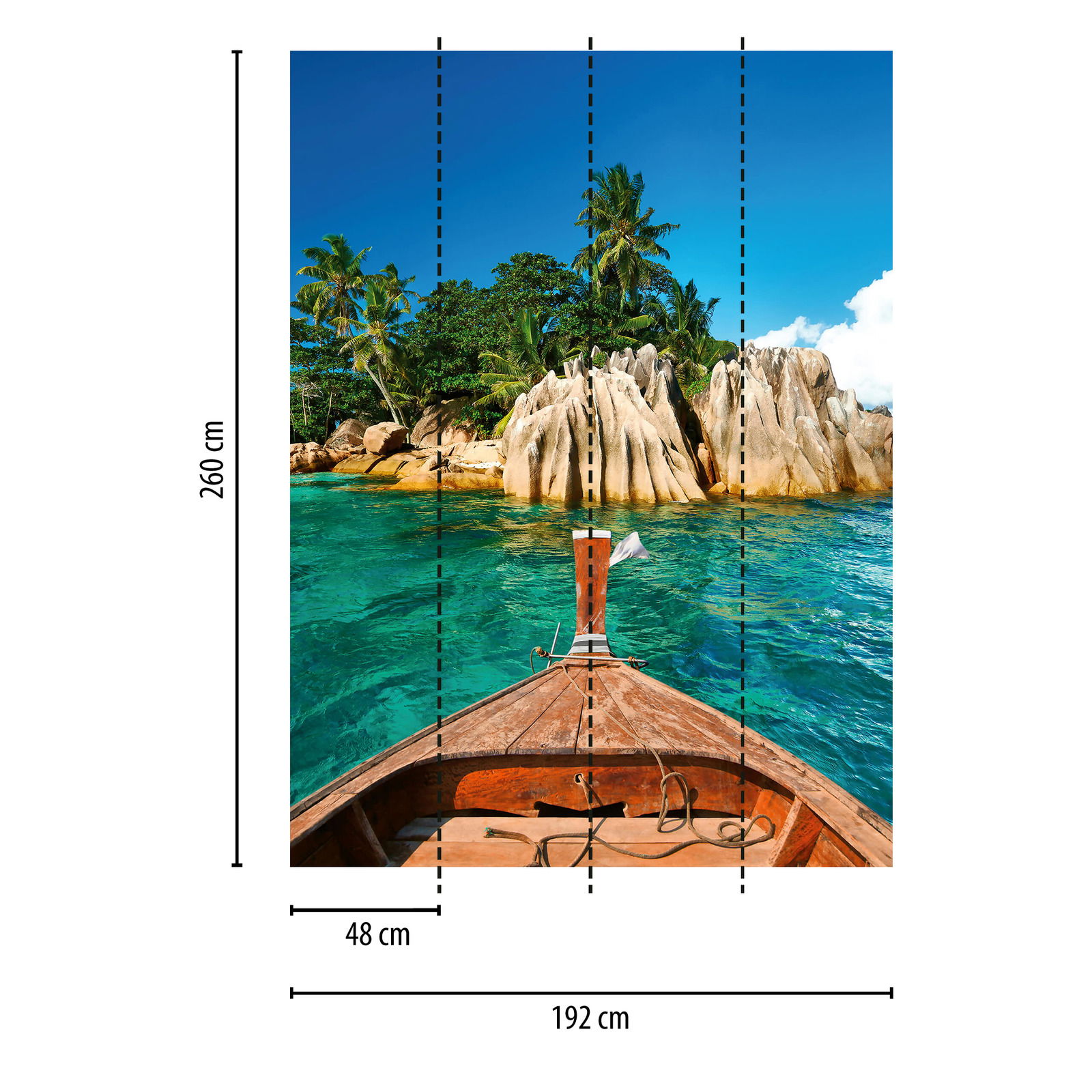             Seychellen Fototapete Insel und Meer – Blau, Grün
        