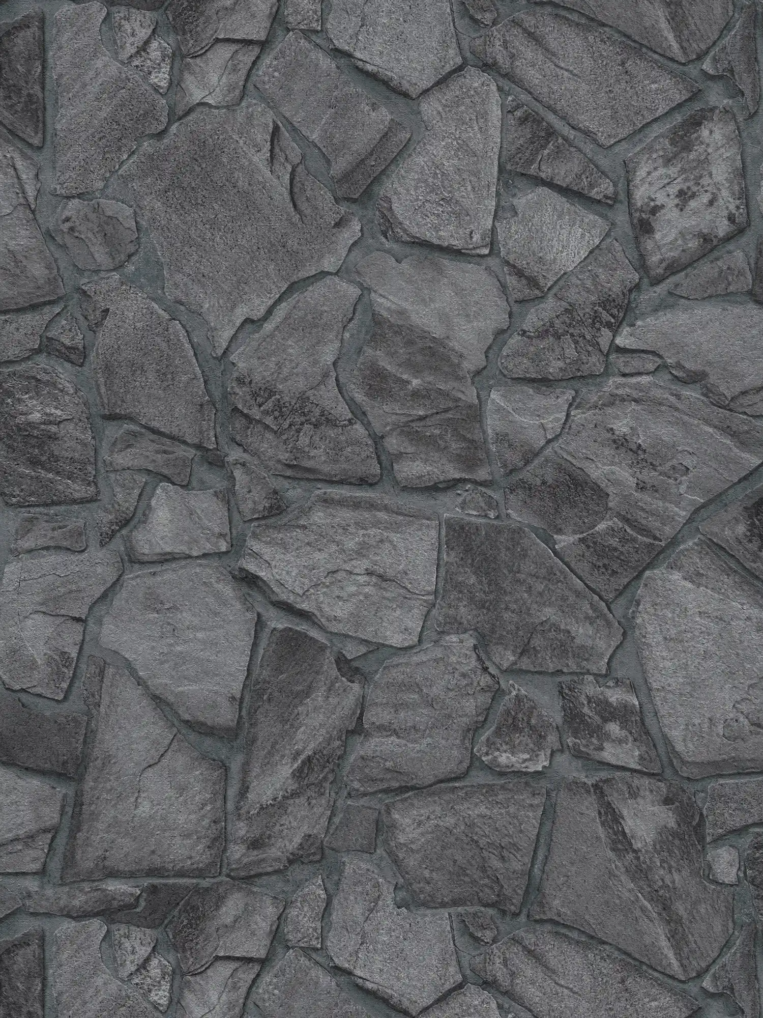         Tapete mit schwarzer Natursteinoptik
    