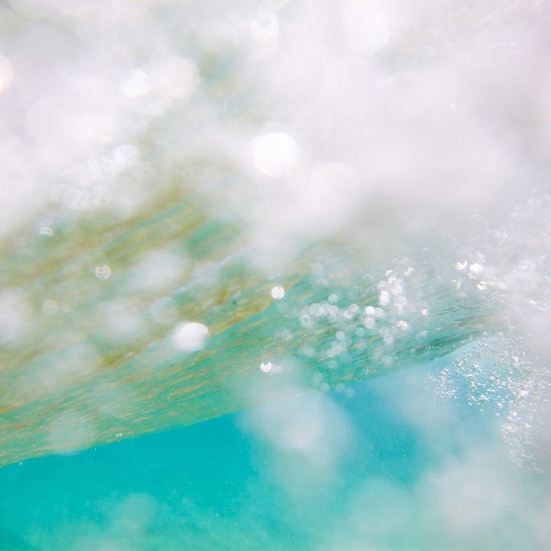         Underwater photo wallpaper - wave movement in a realistic design with 3D depth - turquoise, white
    