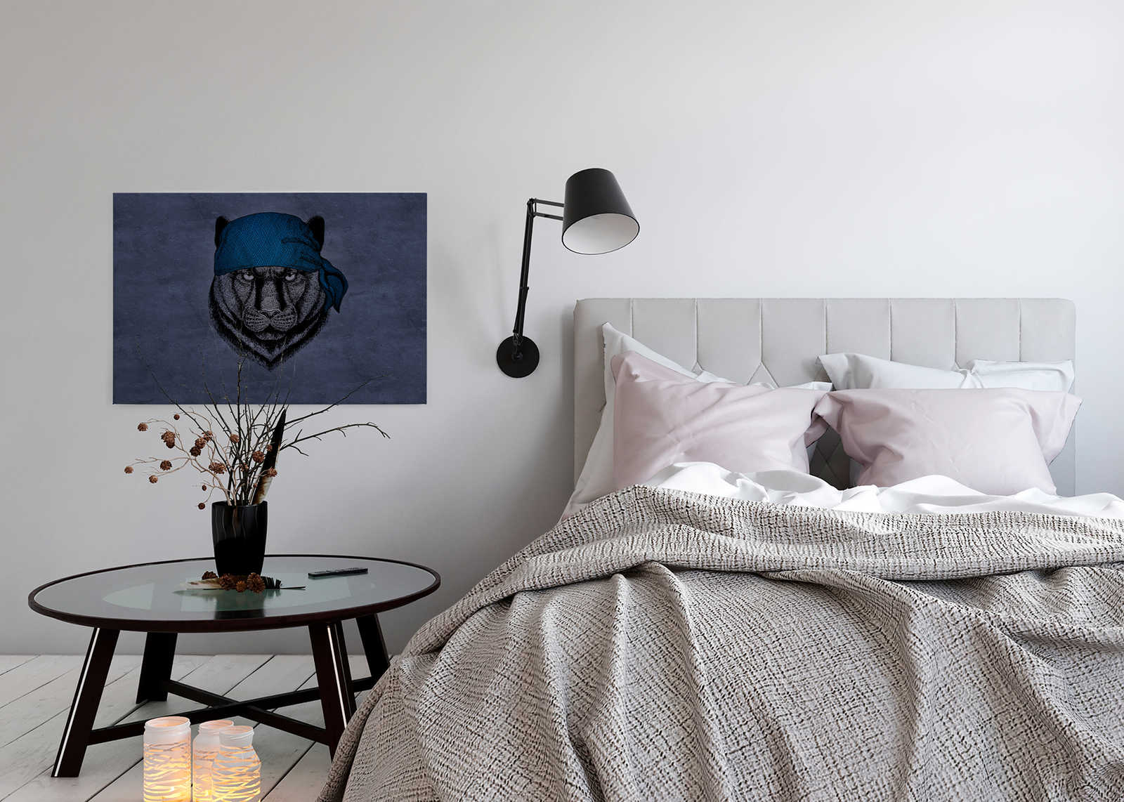             Leinwandbild Panther im Piraten-Look – 0,90 m x 0,60 m
        