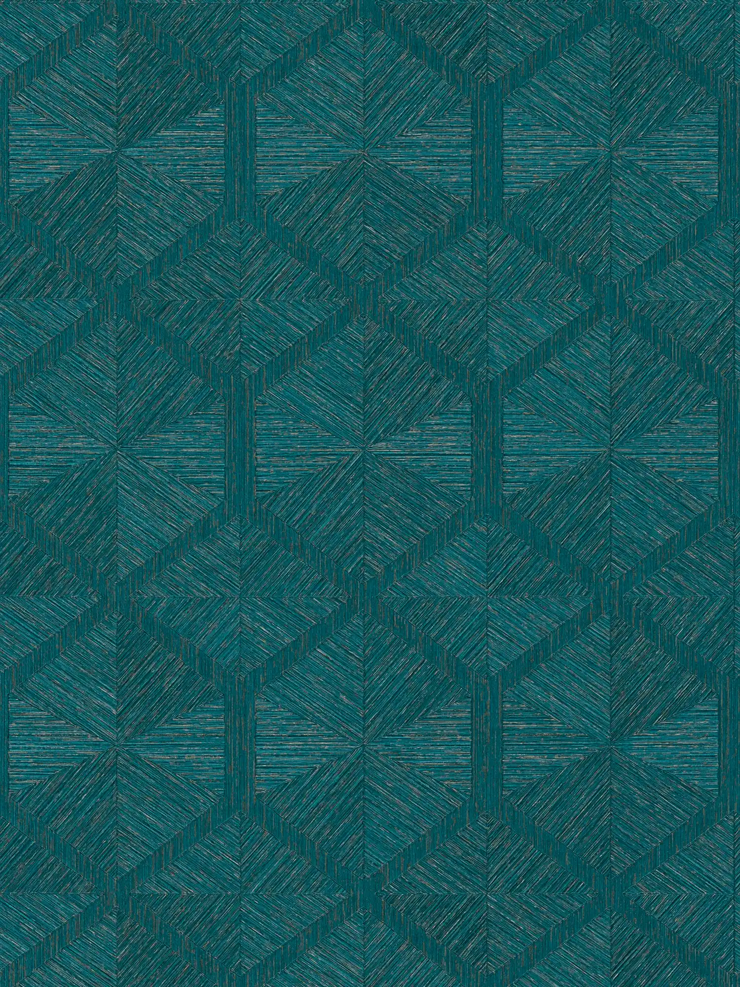         Vliestapete Petrol Blau mit Gold Akzent und Grafik-Muster – Blau, Metallic
    