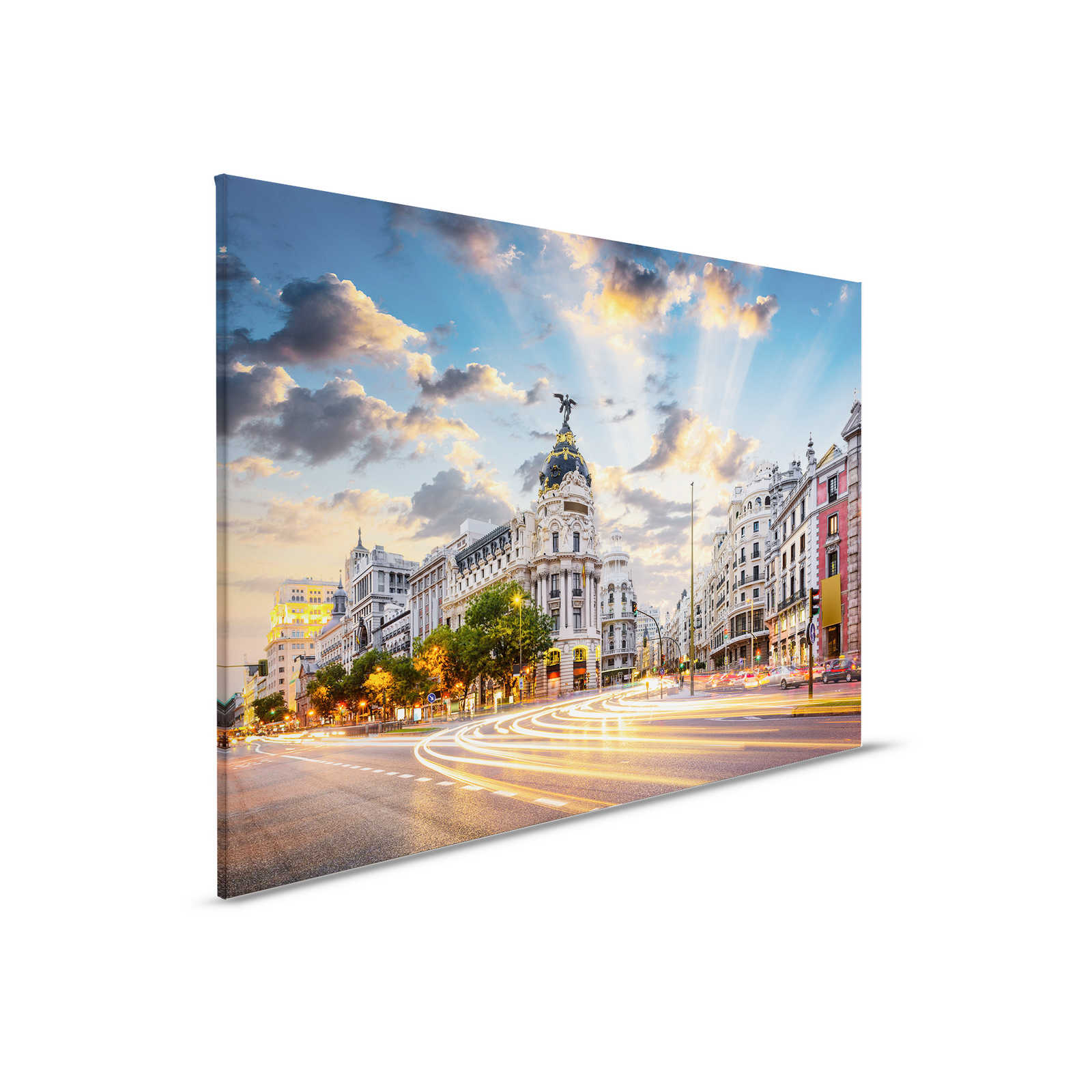         Canvas met de straten van Madrid in de ochtend - 0.90 m x 0.60 m
    