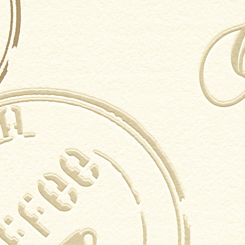             Koffiebehang voor keukens, retro design - crème, beige
        