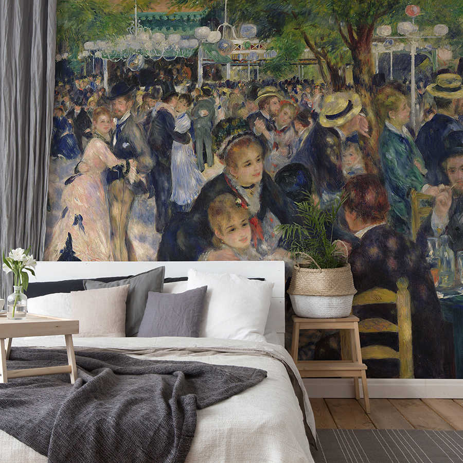 wandbild, menschenmenge painting, kunst wandbild, vintage malerei, menschen versammlung