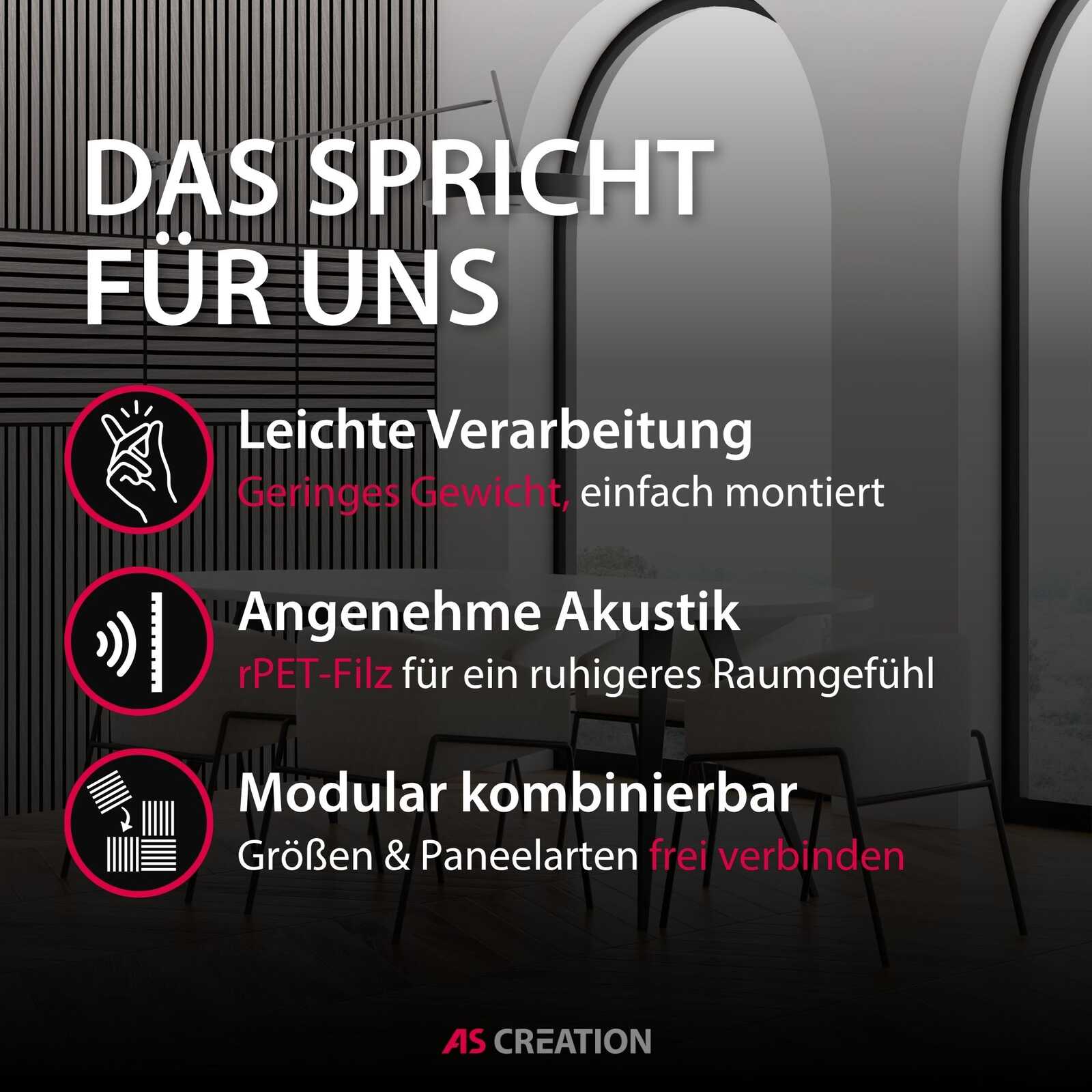Akustik, Leicht, Modular, Panels, Stuhlbereich