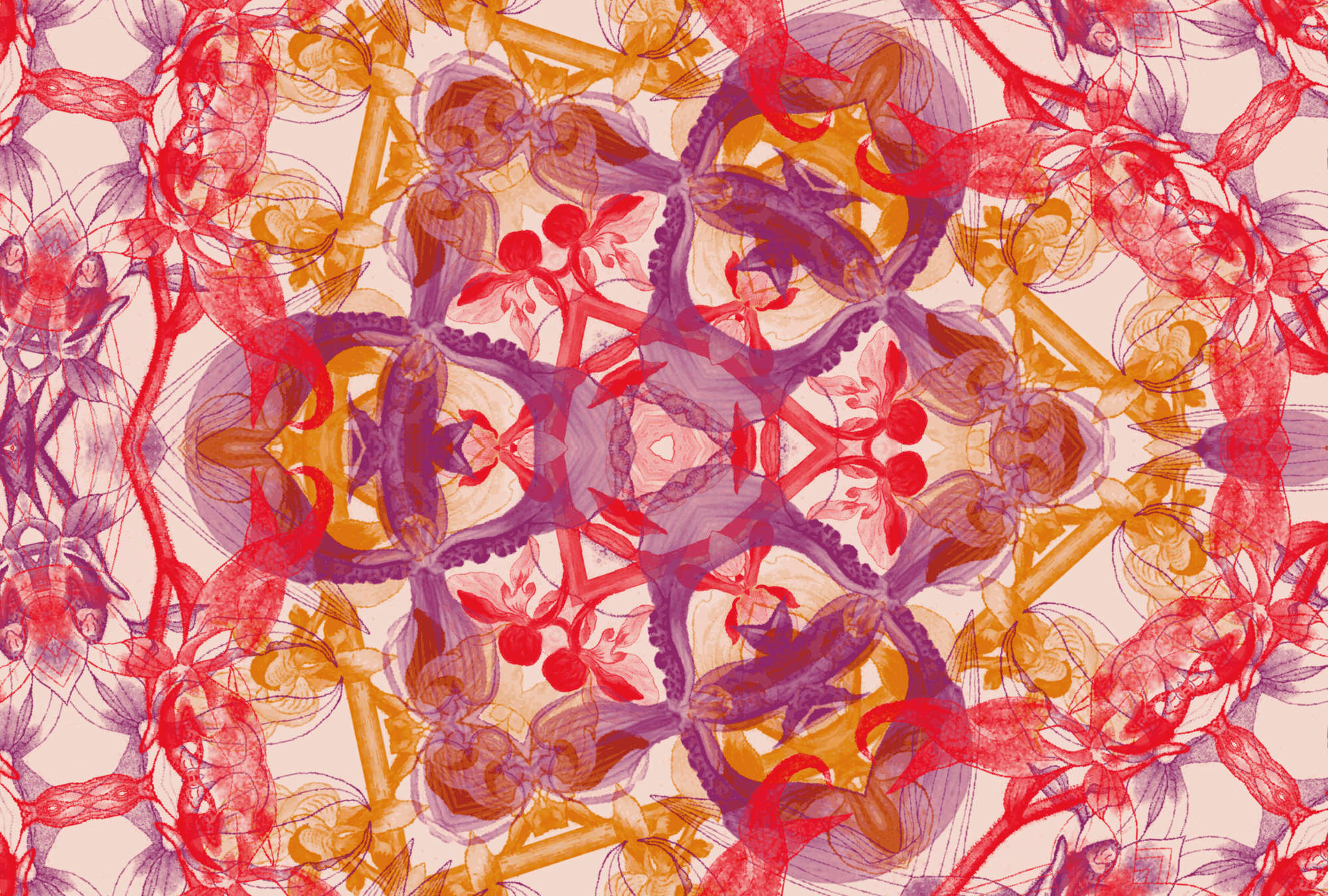 muster, stoff, schal, blumen, mandala
