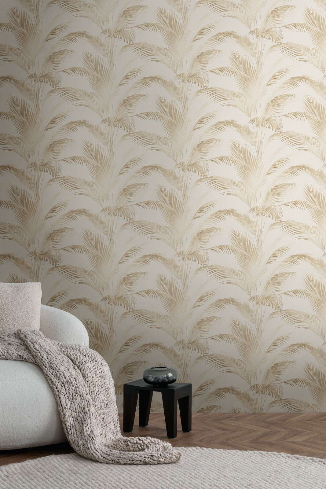 MICHALSKY Vliestapete mit Palmblättern in sanften Farben – Creme, Beige, Braun