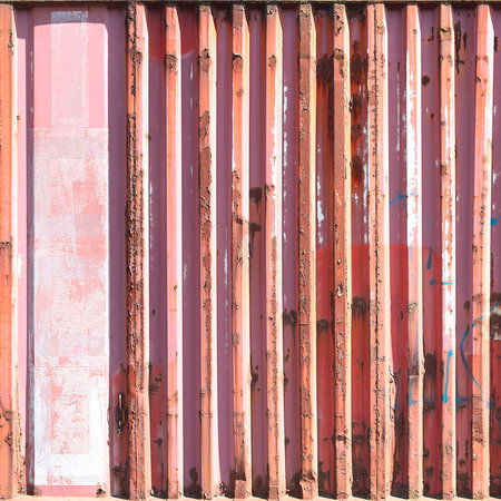         Rode metalen container muurschildering
    