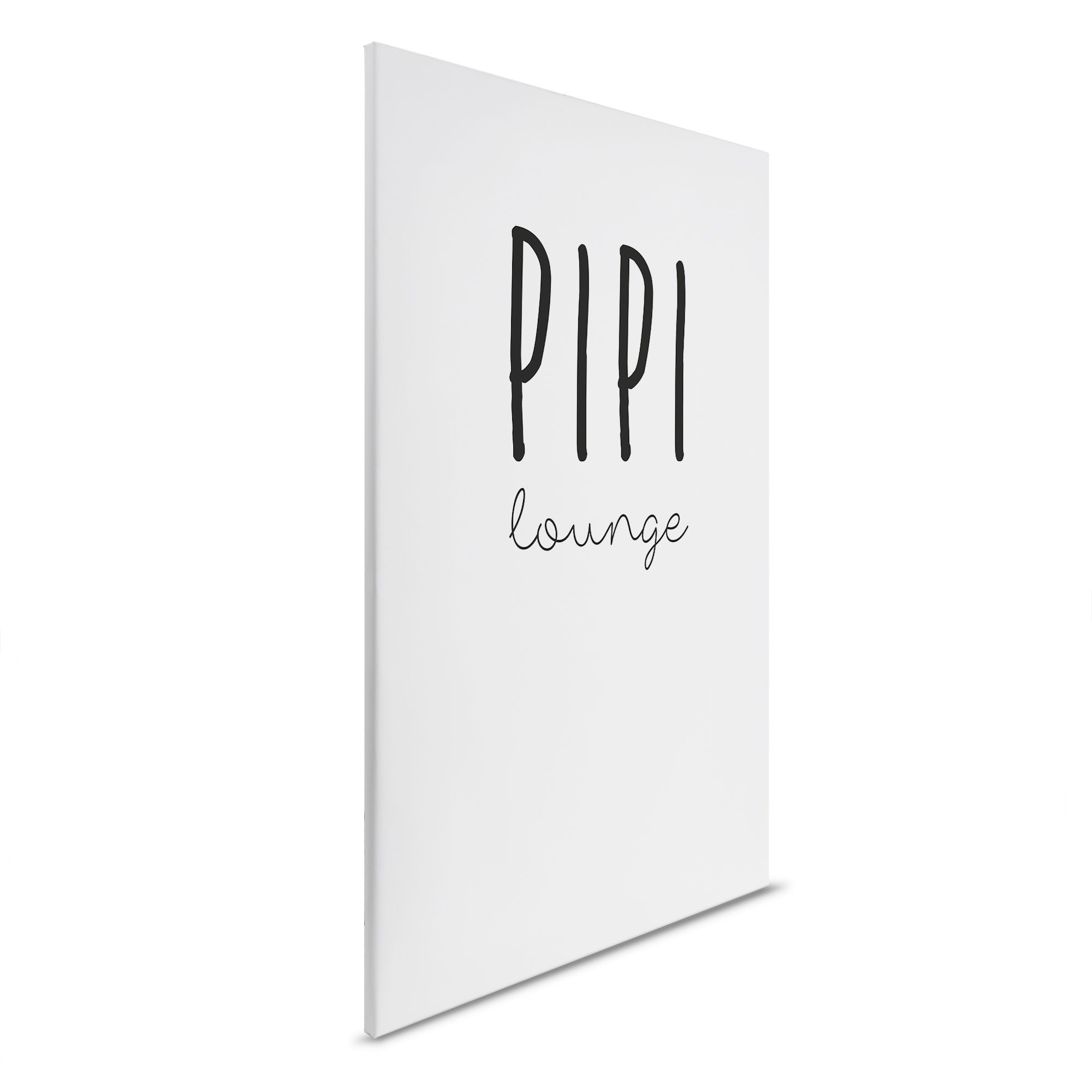         Tableau toile Pipi Lounge - Art mural rigolo pour les toilettes d'invités - 30 x 45 cm - Blanc, Noir
    