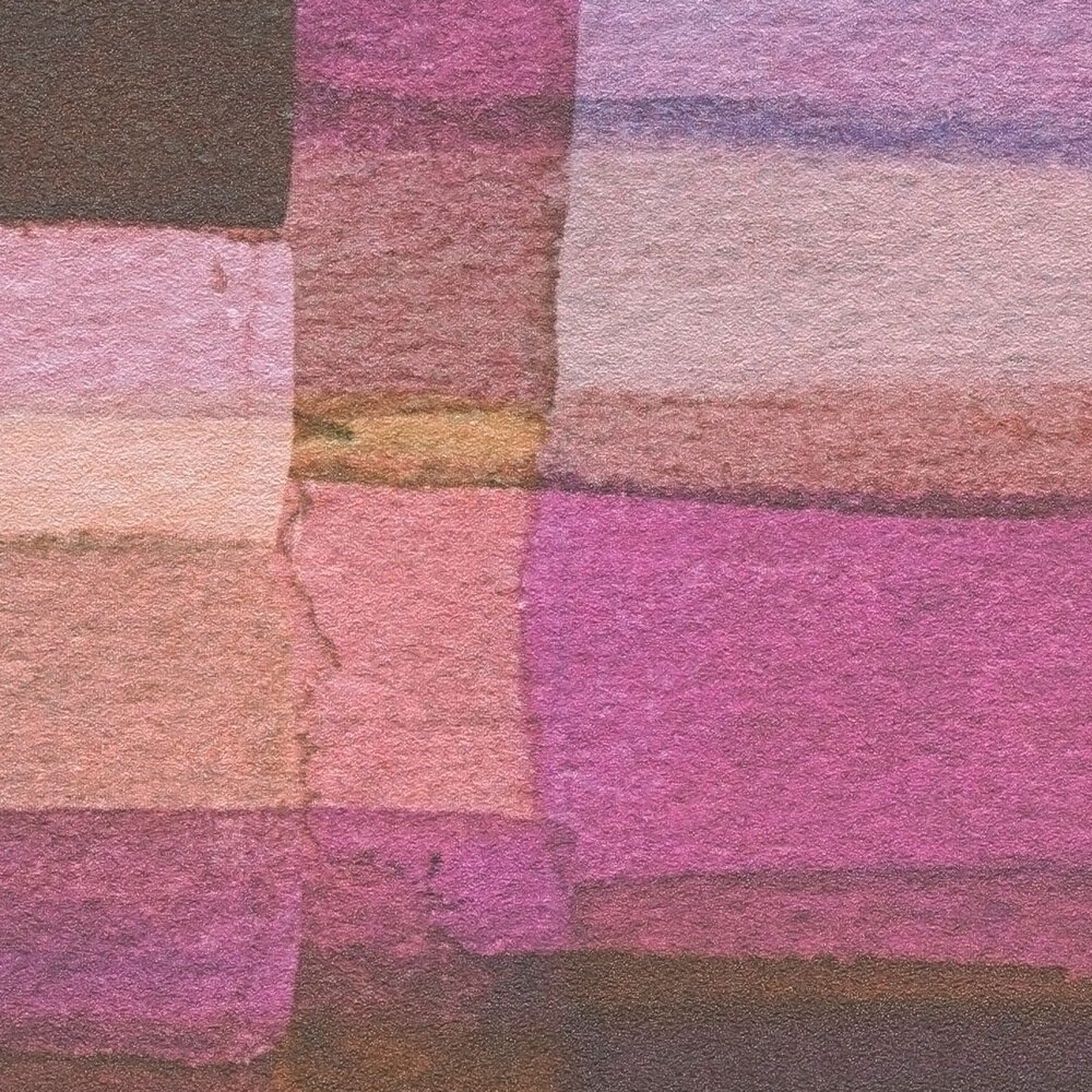             Moderne Vliestapete mit abstraktem Streifenmuster und feiner Oberflächenstruktur – Bunt
        