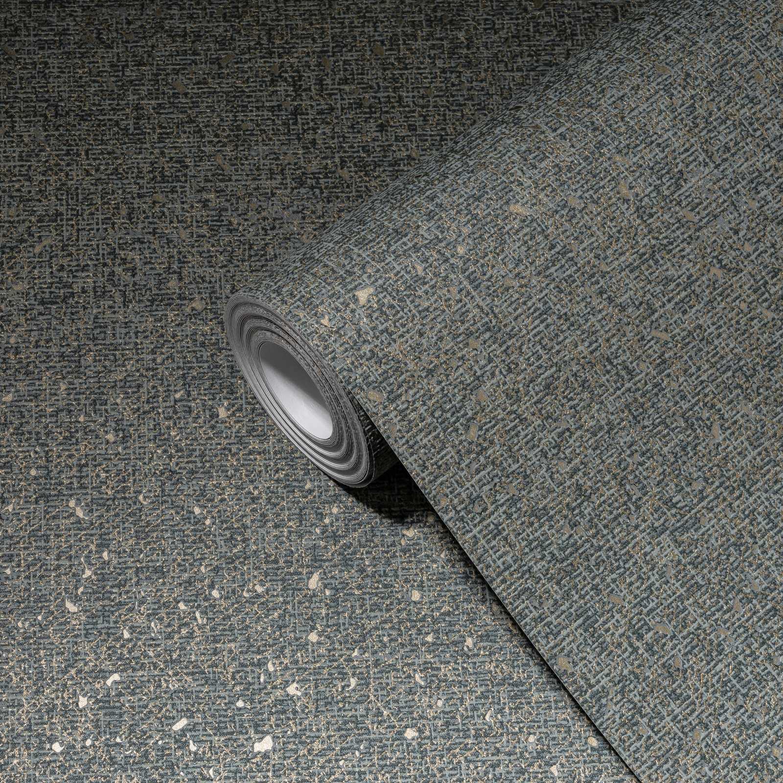             Tapete mit textiler Struktur und Metallic Akzent – Grau, Metallic
        