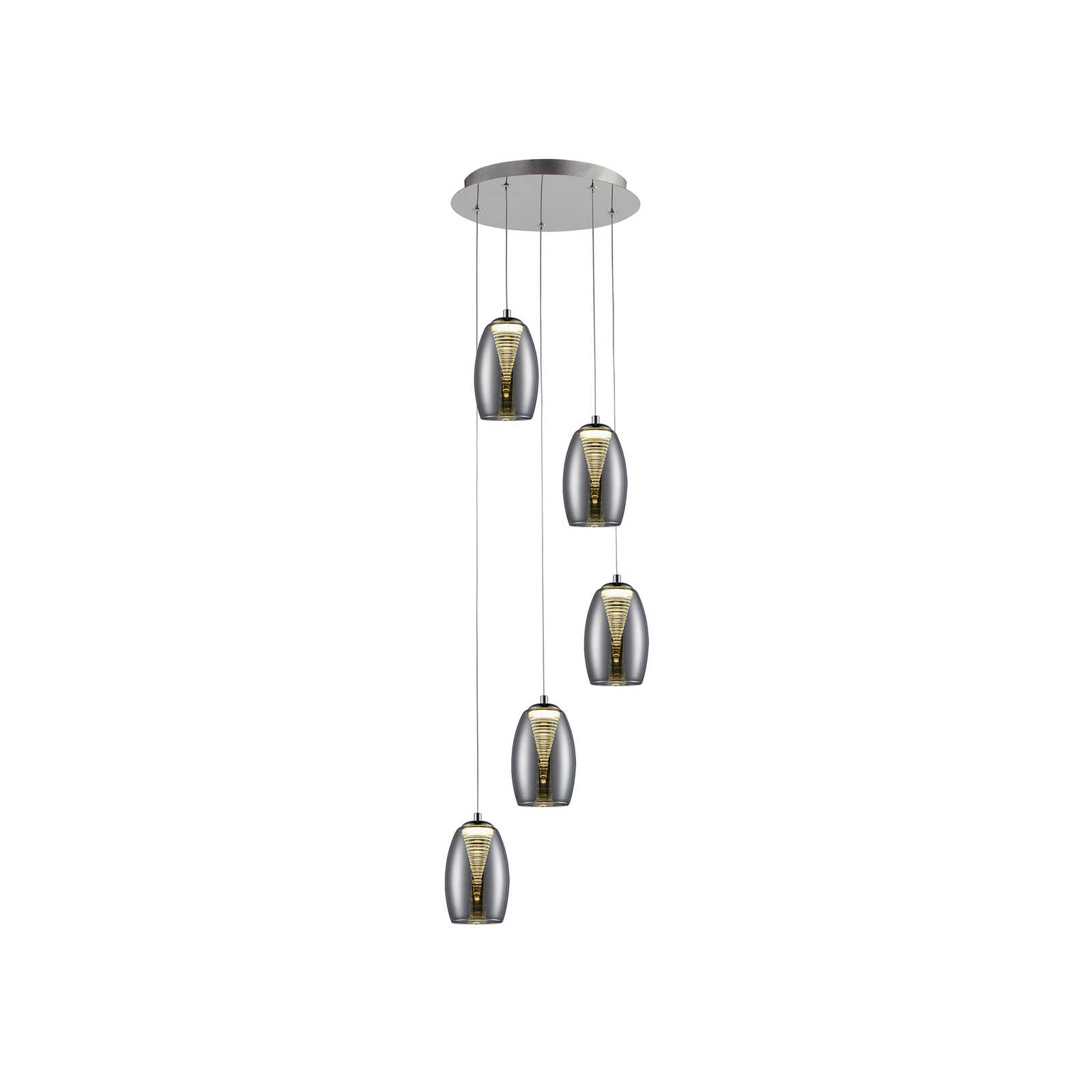         Glazen hanglamp - Linn 3 - Grijs
    