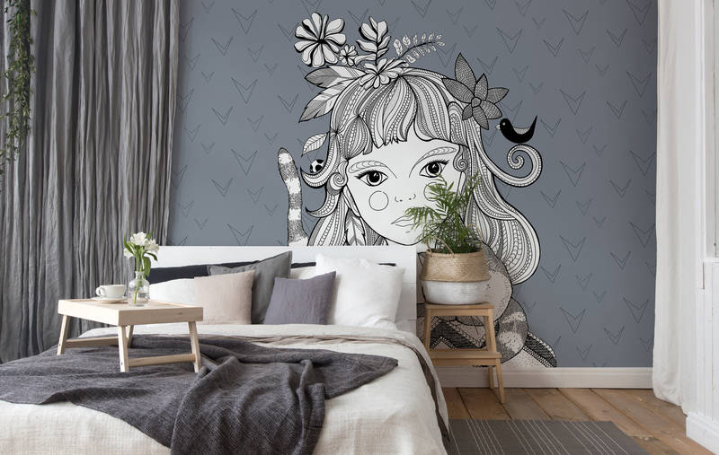 wandtattoo, wandbild, dekowechsel, hellgrau, hipster-schlafzimmer