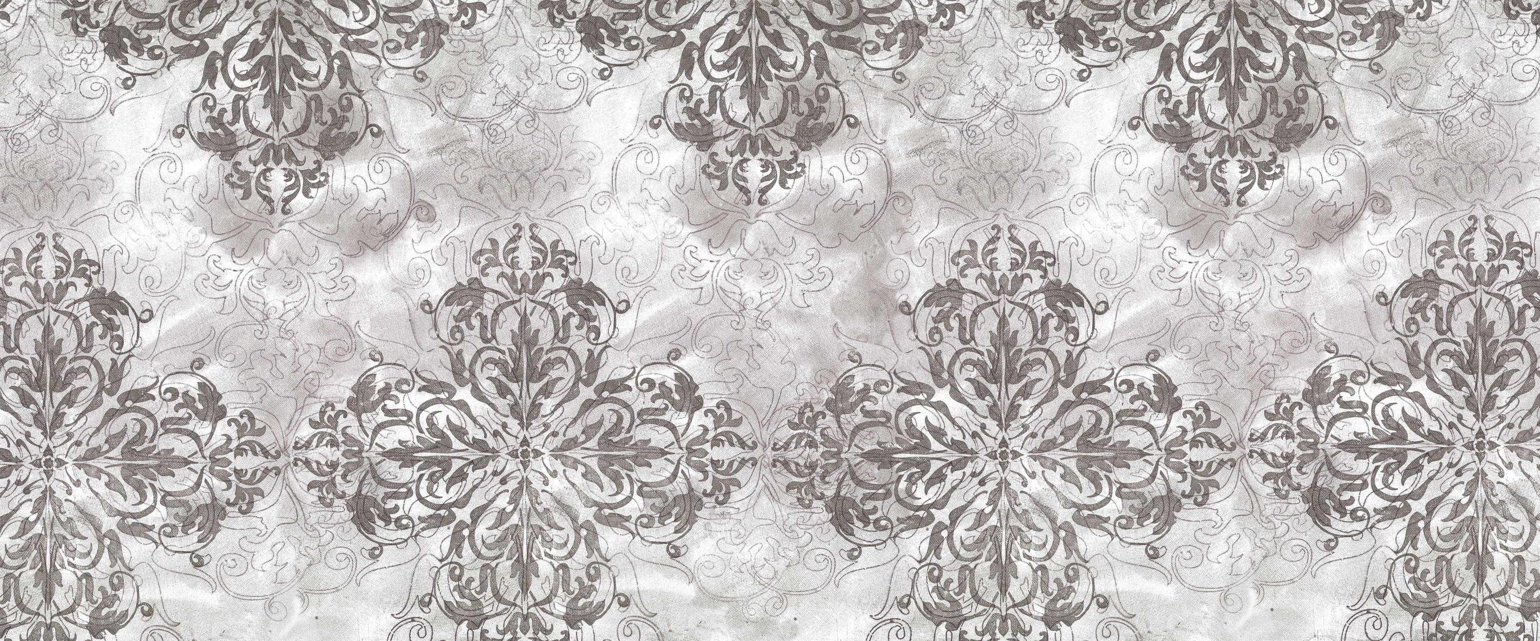             Graue Fototapete mit Ornament Muster & Design Effekten
        