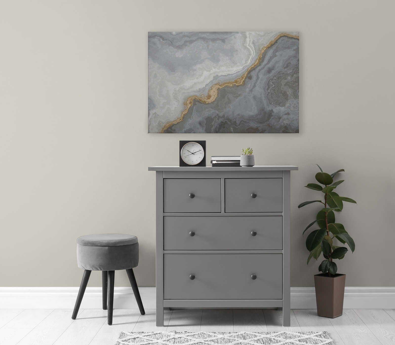             Leinwandbild Steinoptik Quarz mit Marmorierung – 0,90 m x 0,60 m
        