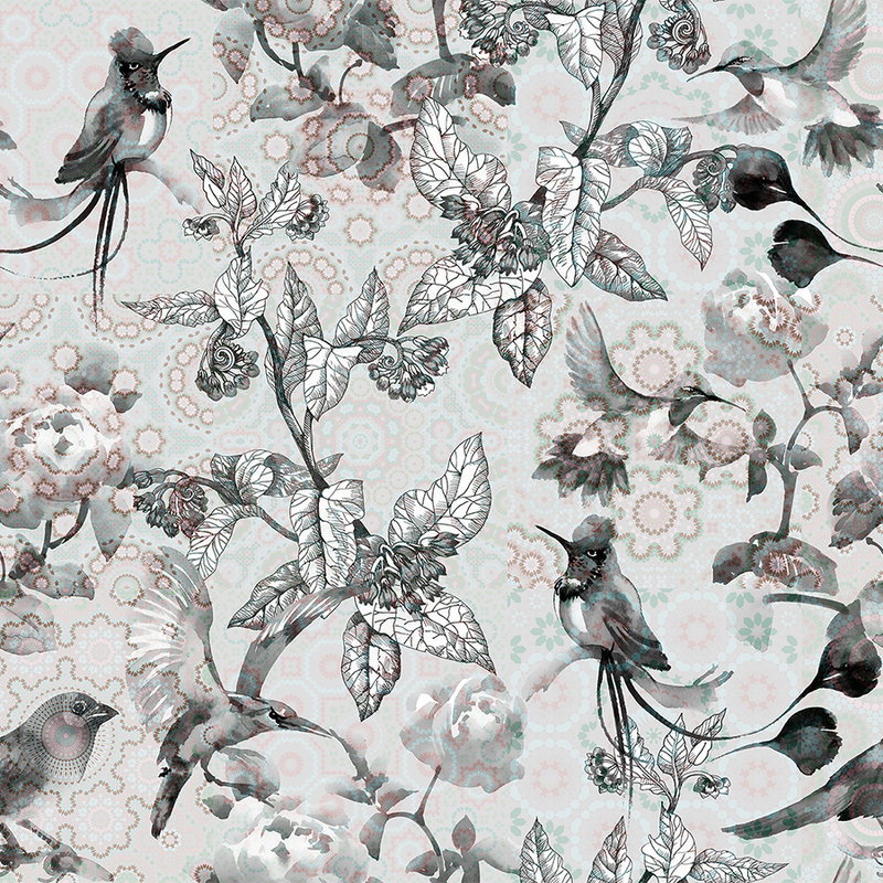 Kunst, Muster, Florales Design, Vogel, Person