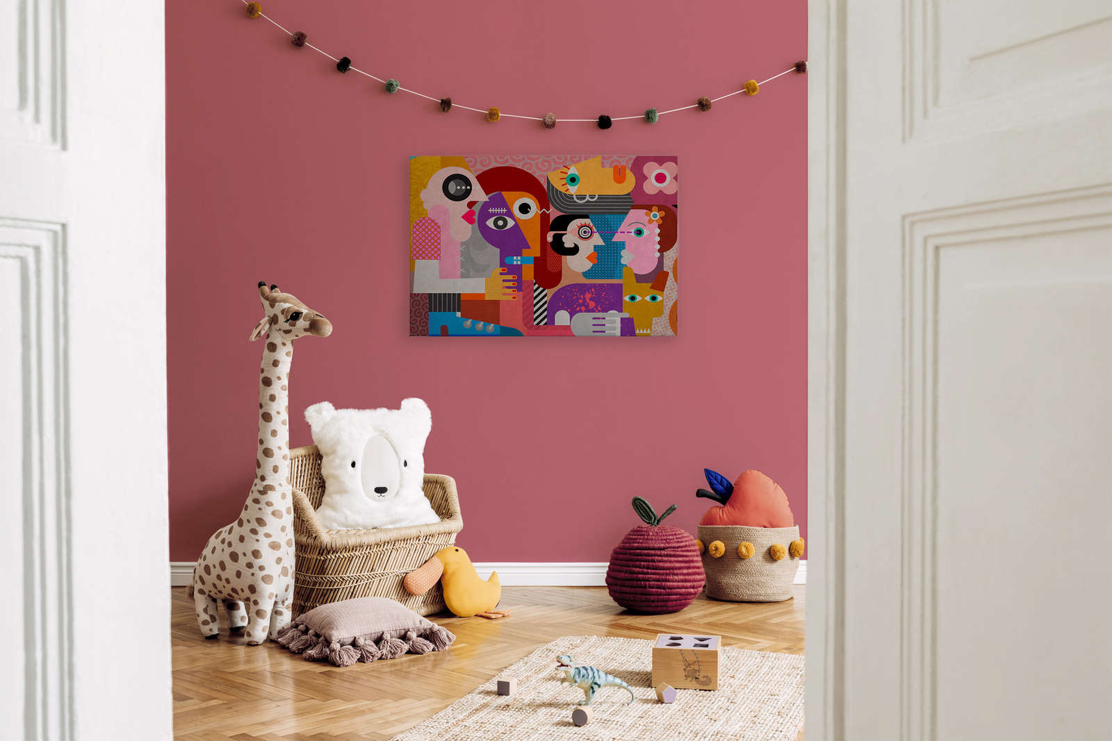             Couples 1 - Leinwandbild in Beton Struktur Pop Art Kunst-Collage – 0,90 m x 0,60 m
        