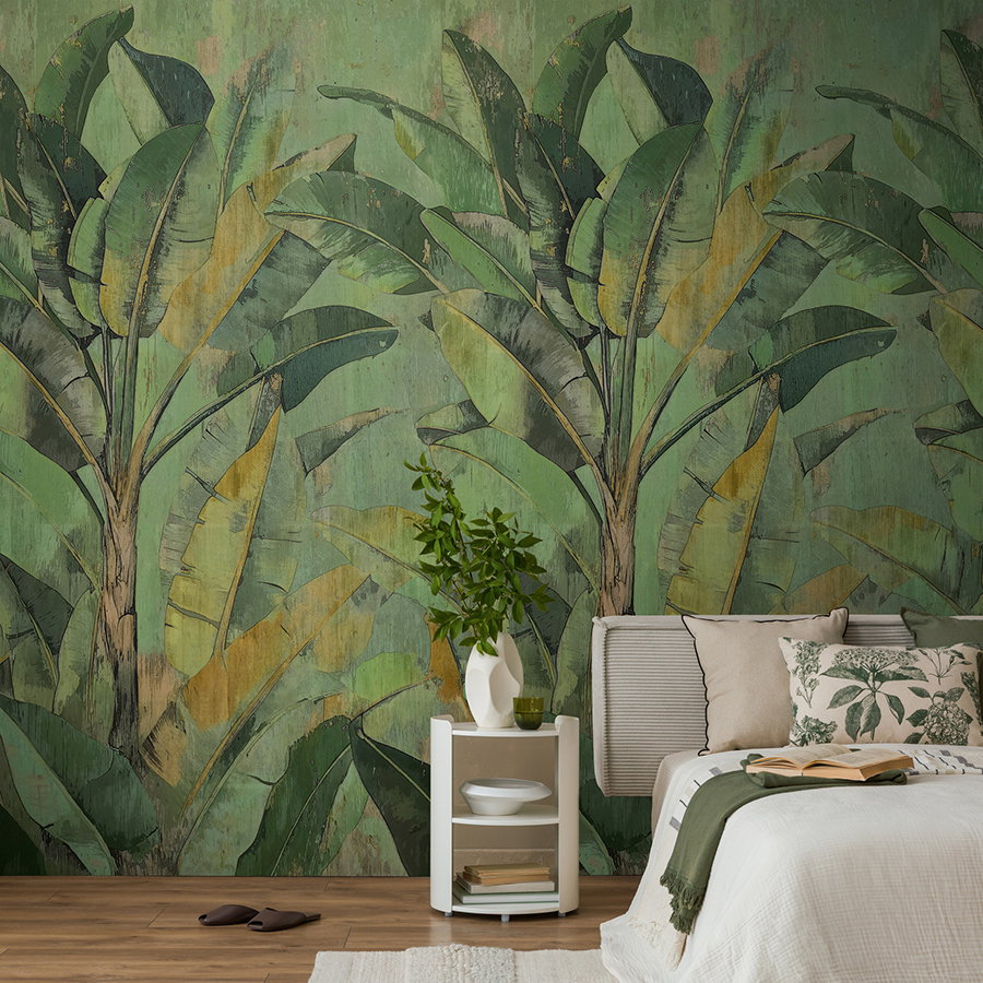 wandtapete, Bananenblätter, grüne Wandbemalung, Pflanzen-Dekoration, Schlafzimmer-Dekoration