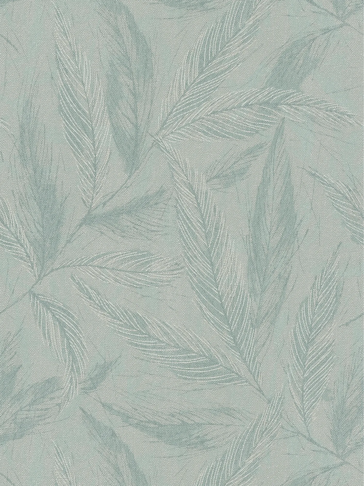         Vliestapete mit filigranem Federdesign und sanftem Glanz – Grün, Metalllic
    