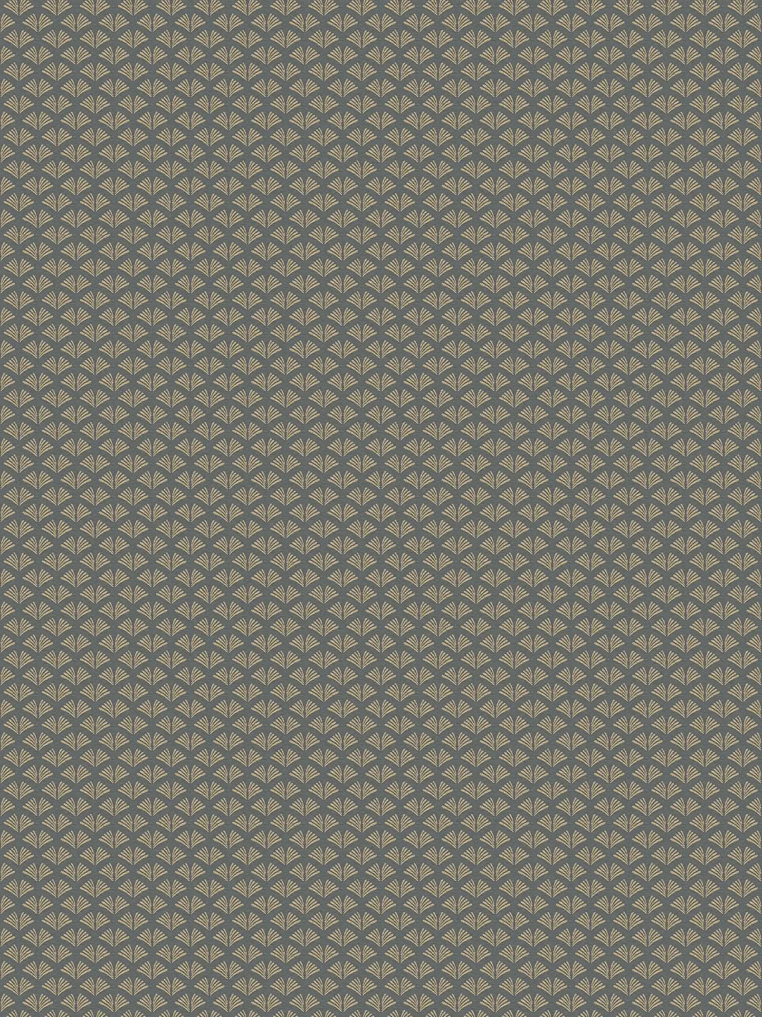             Mustertapete mit Gold Design & Struktureffekt – Metallic, Schwarz
        