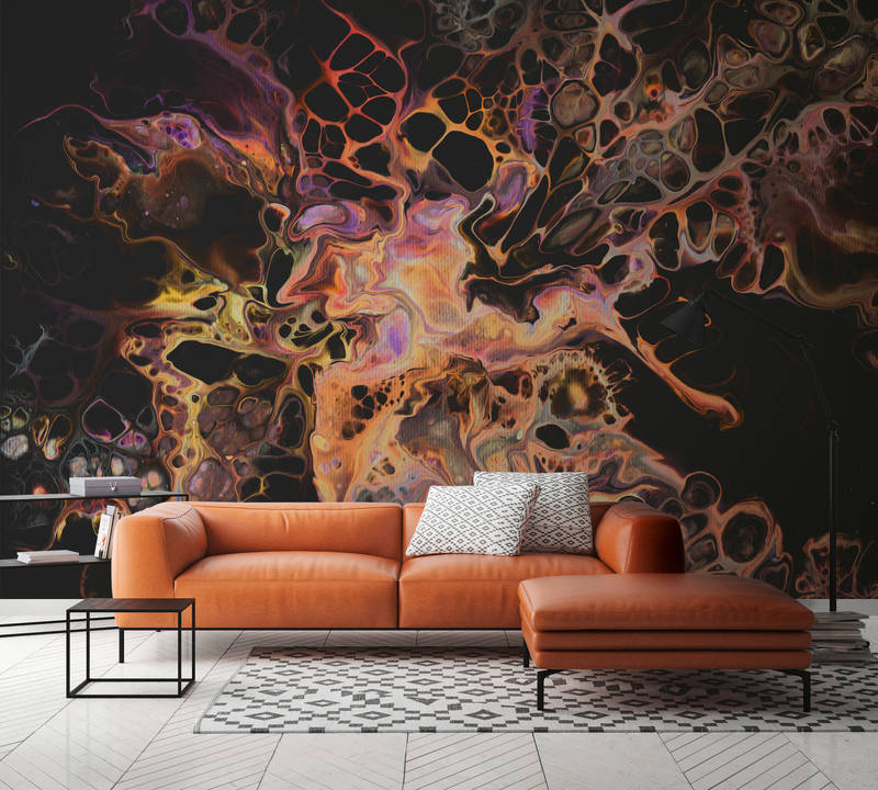 Sofa, Couch, Leder, Orange, Wandbild