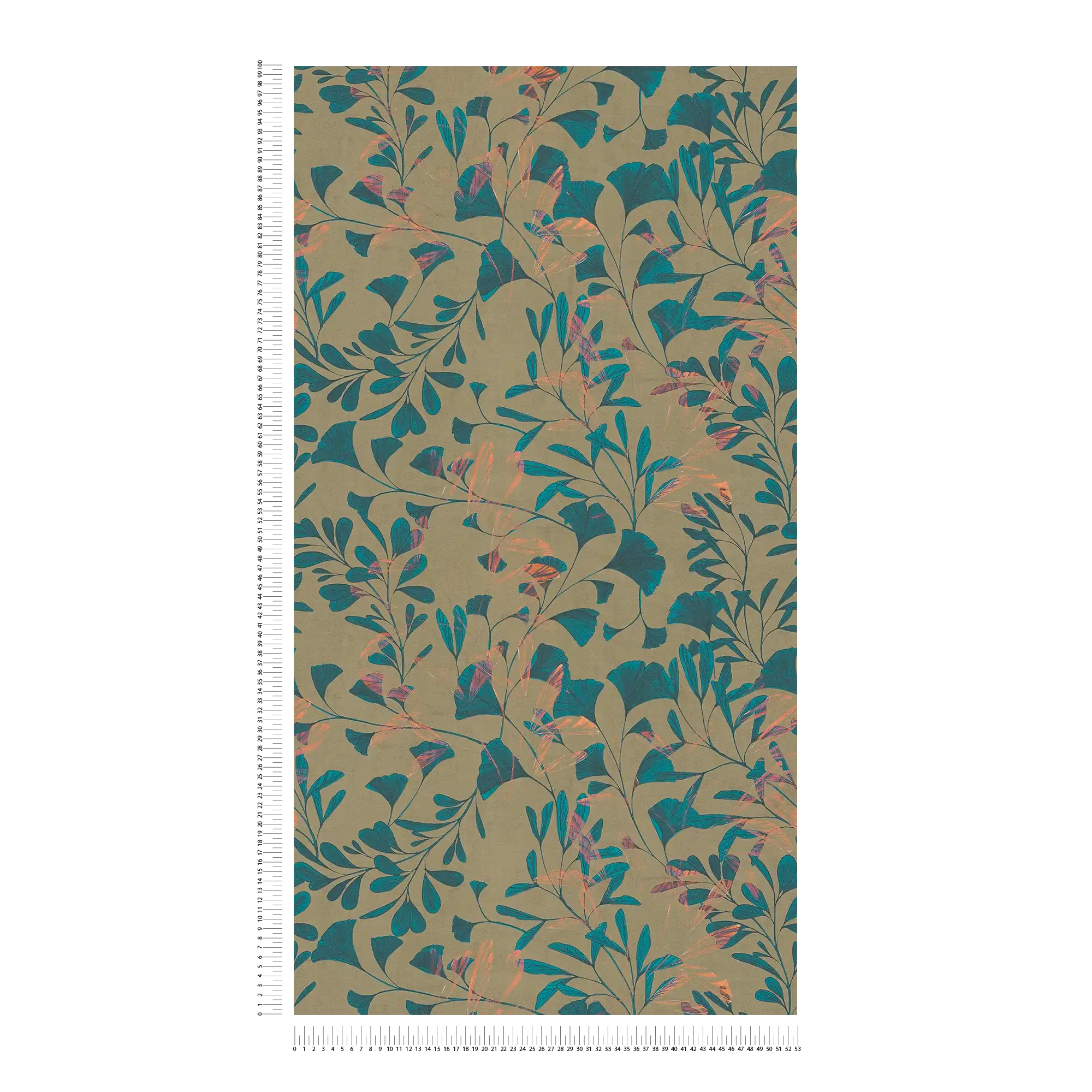Elegant non-woven wallpaper - floral tendril pattern - vintage style ...