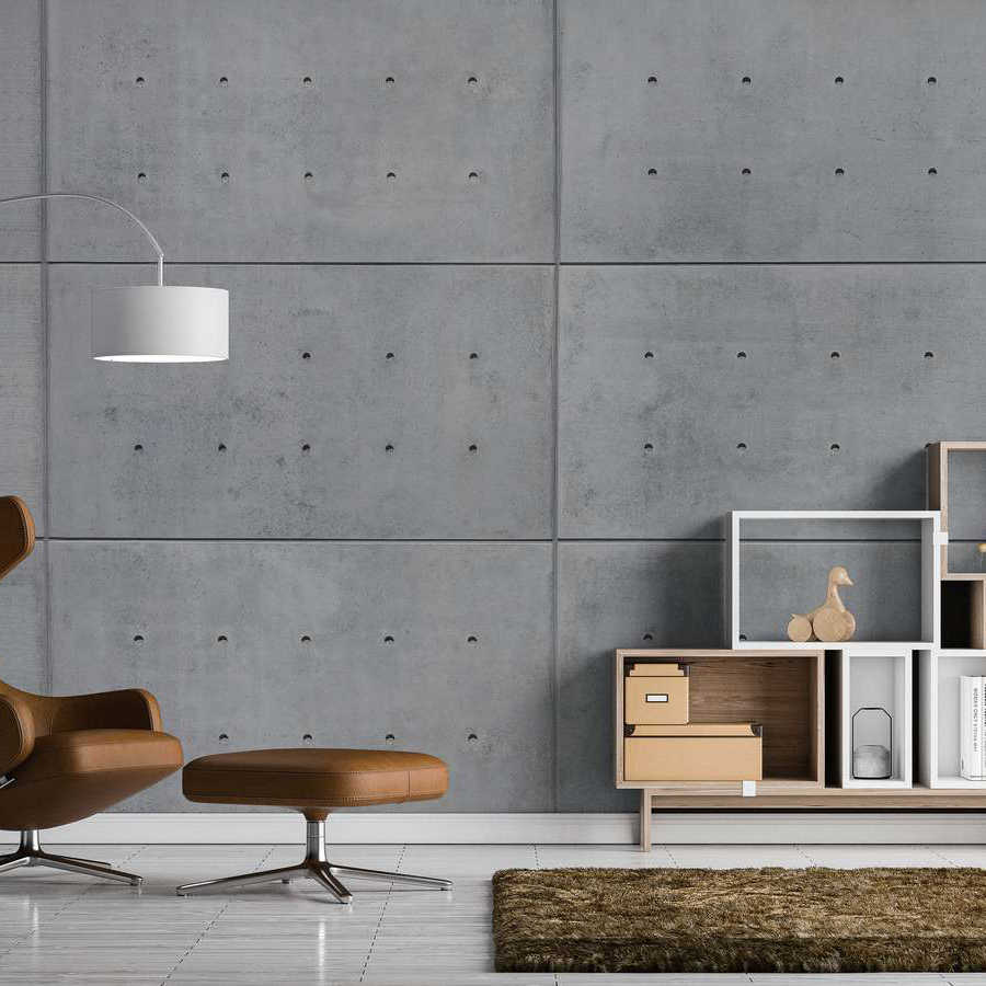         Concrete slabs in 3D look mural - Grey
    