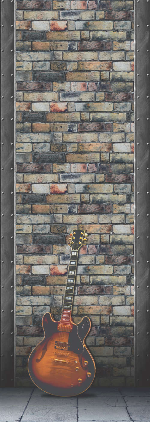 Gitarre, E-Gitarre, Sonnenburst, Holzgriffbrett, Steinwand