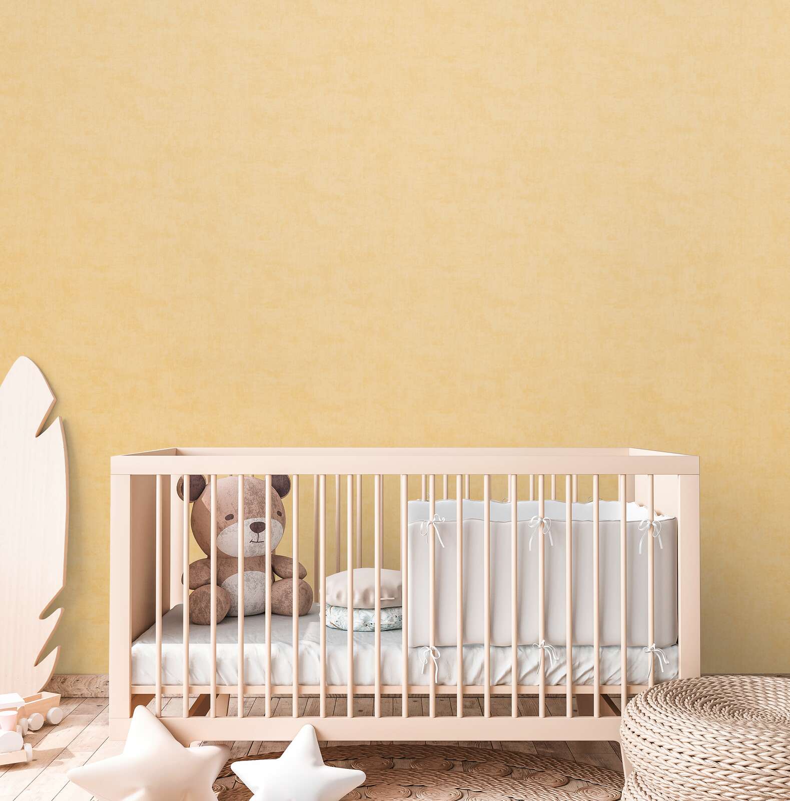             Uni Kinderzimmer Vliestapete - Sanft und schlicht als ideale Ergänzung zu unseren Motivtapeten – Orange
        