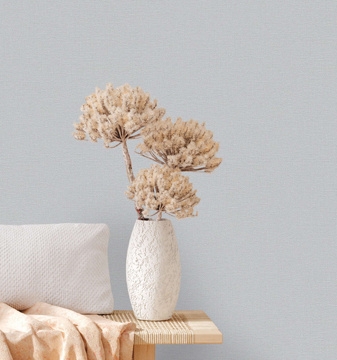             Vliestapete einfarbig mit leichter Textilstruktur PVC-frei – Beige
        