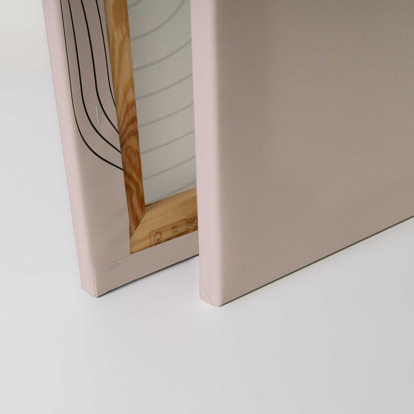             Leinwandbild - Modernes Linien-Design mit Kreisen – 30 x 45 cm - Grau, Schwarz
        