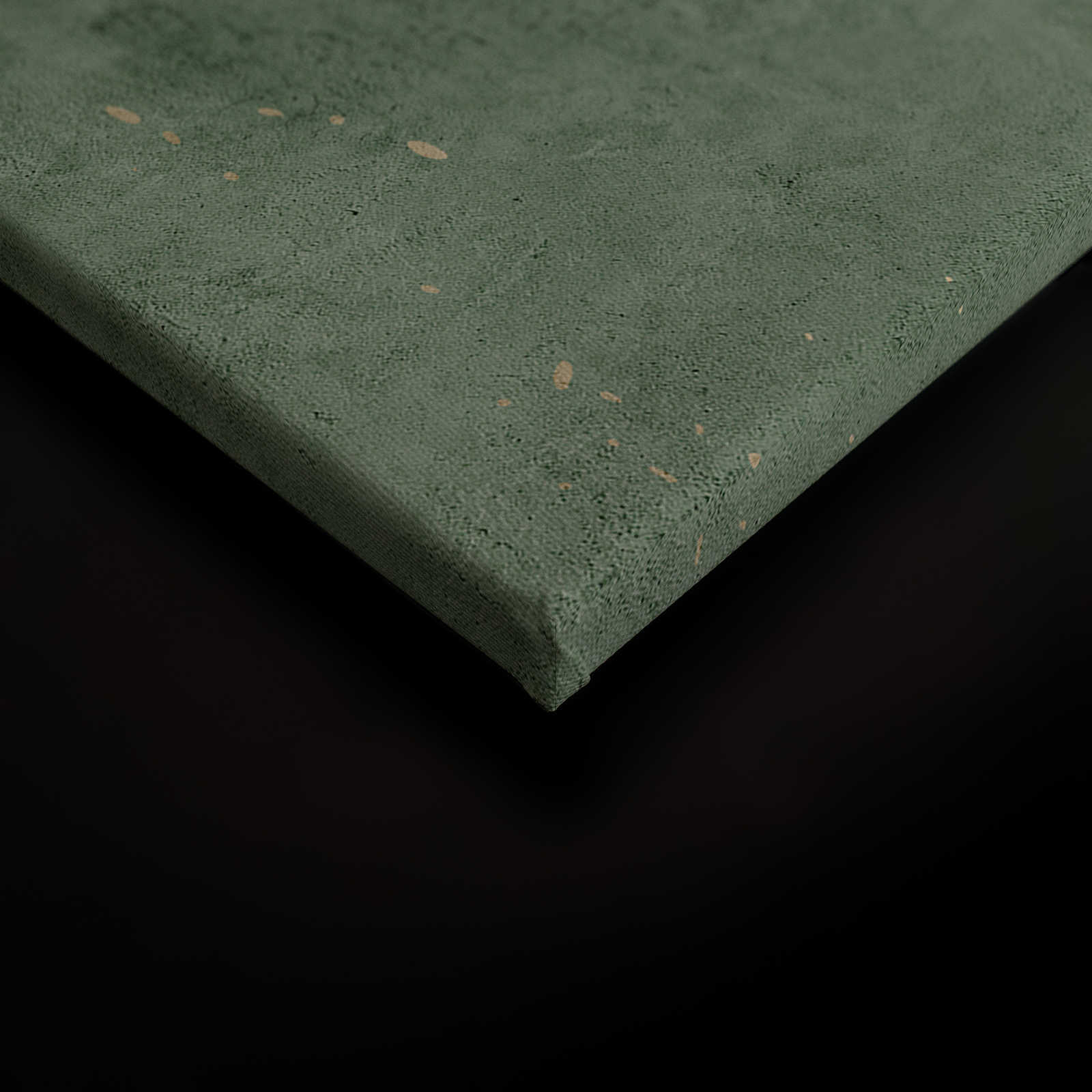             Vintage Wall 1 - Leinwandbild Salbeigrün & Gold Putzoptik im Used Look – 0,90 m x 0,60 m
        