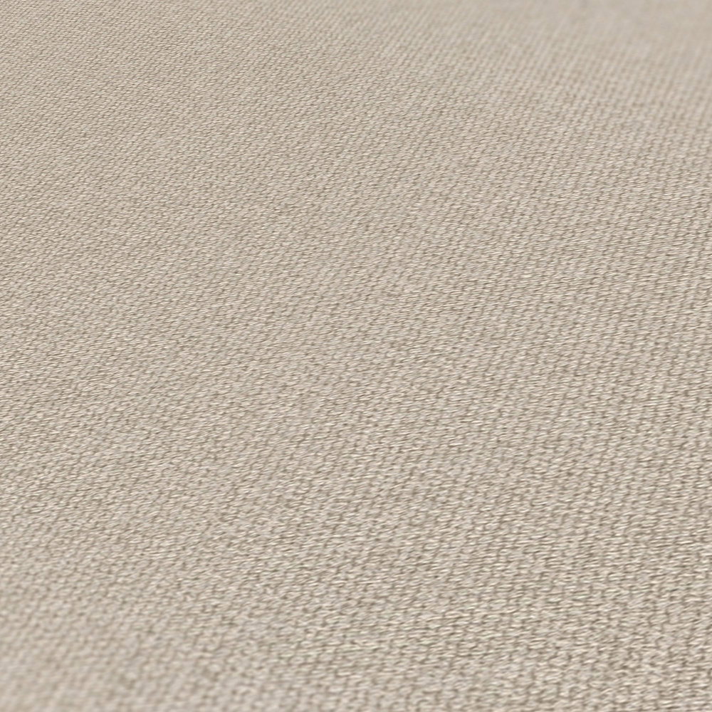 Leinenoptik Tapete mit Strukturoberfläche, einfarbig – Beige, Grau