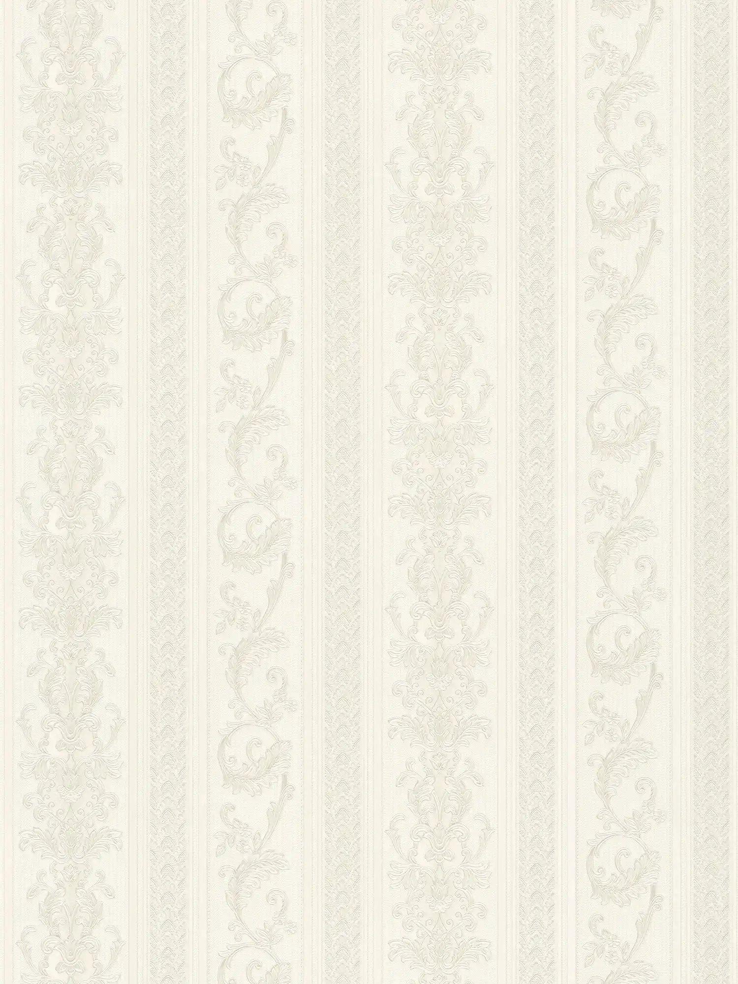         Tapete opulentes Streifen Design mit Ornamenten – Creme, Grau
    