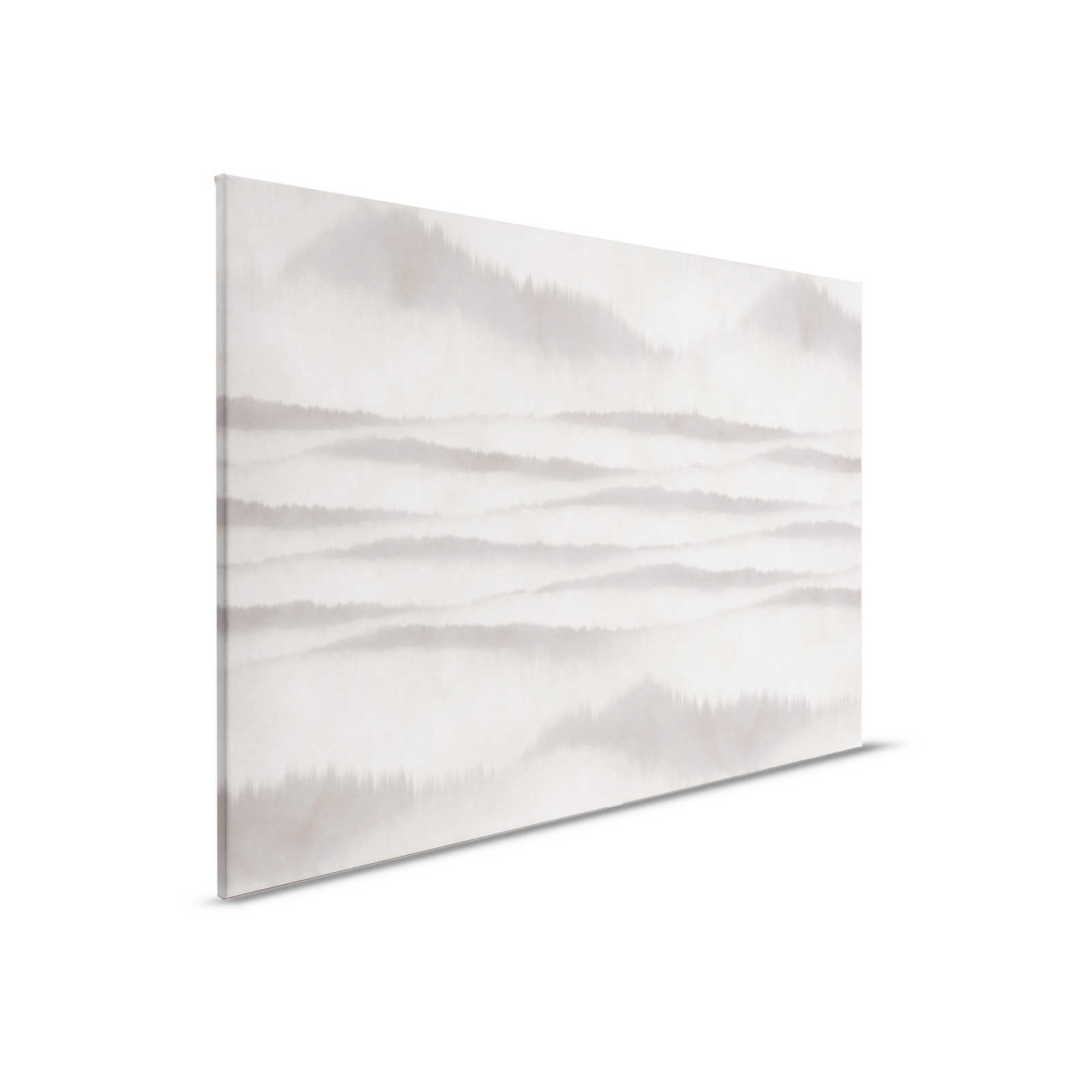         Canvas schilderij abstract patroon golven | wit, grijs - 0,90 m x 0,60 m
    
