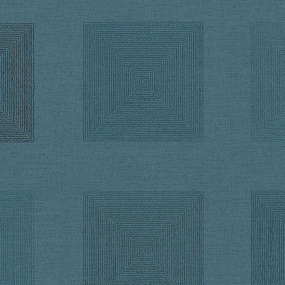             Afrikanische Tapete Grafik Muster mit Metallic-Effekt – Blau
        