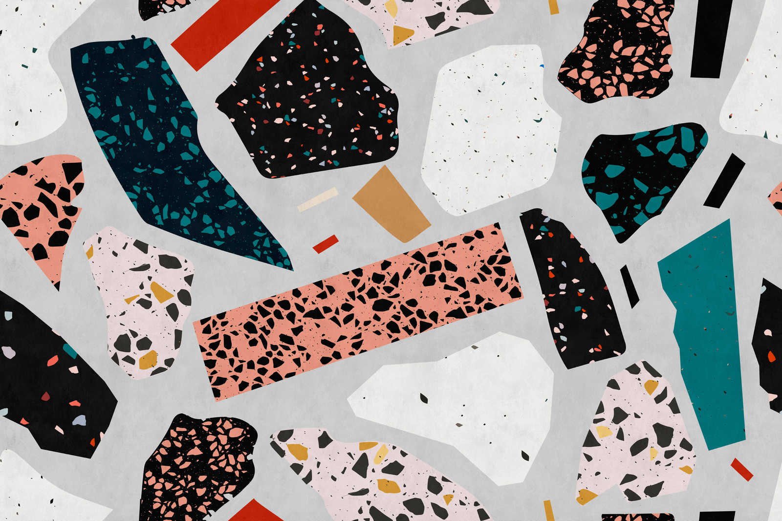             Terrazzo 1 - Leinwandbild Terrazzo gemustert, Steinoptik in Löschpapier Struktur – 0,90 m x 0,60 m
        