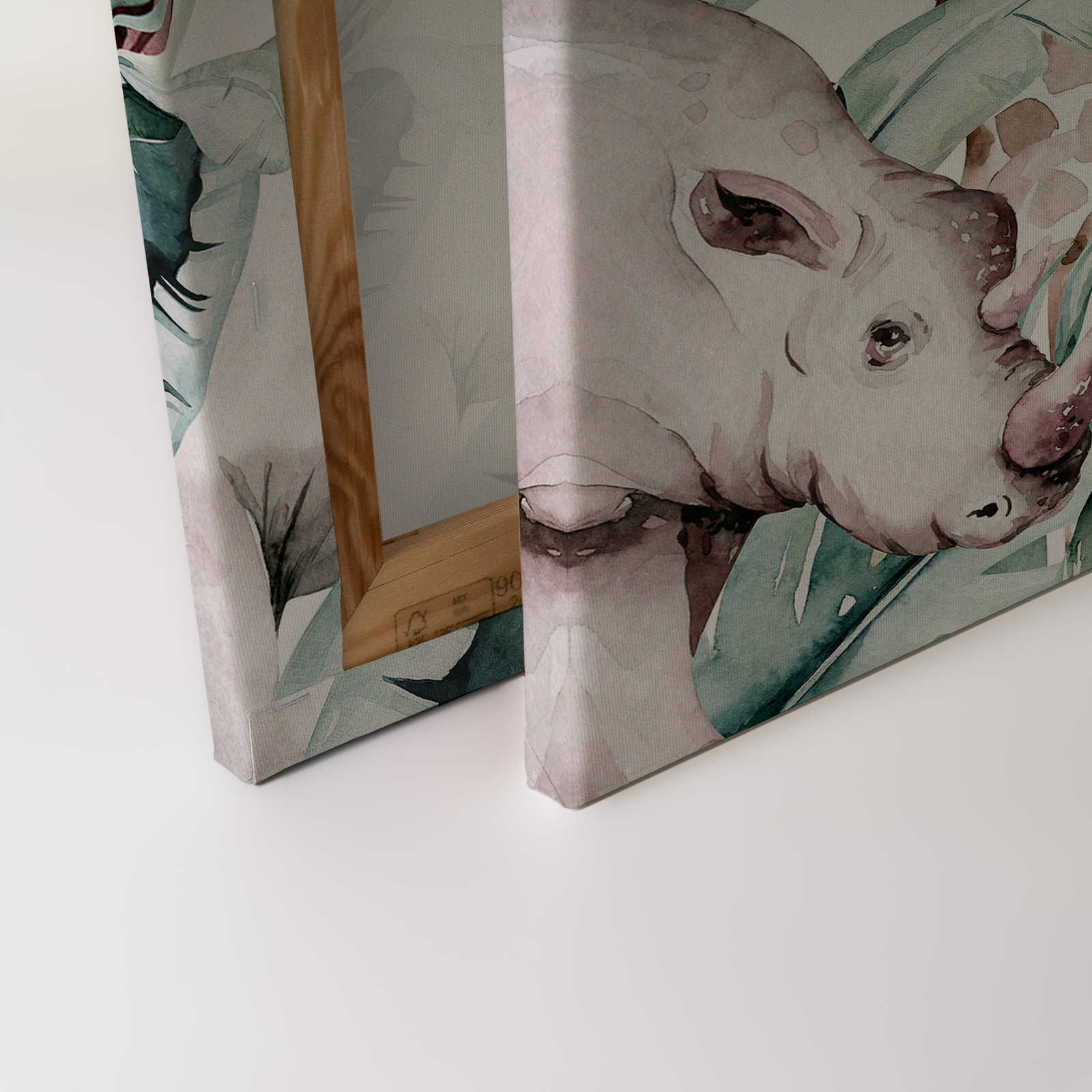             Leinwandbild mit Tieren aus dem Dschungel für Kinder – 0,90 m x 0,60 m
        