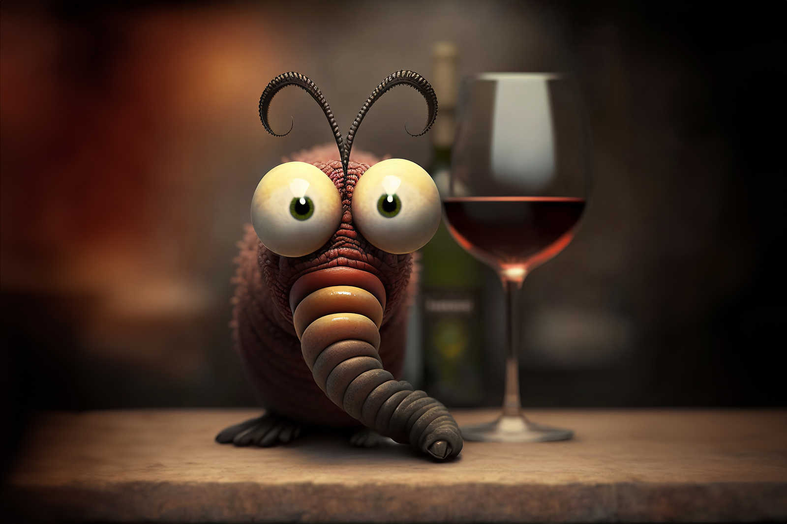             KI-Leinwandbild »winy worm« – 90 cm x 60 cm
        