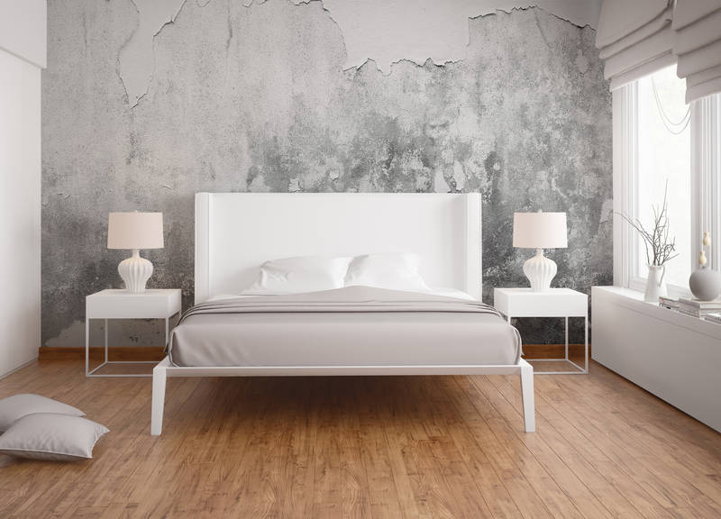             Used-Look Steinmauer im Industrial Style – Weiß, Grau
        